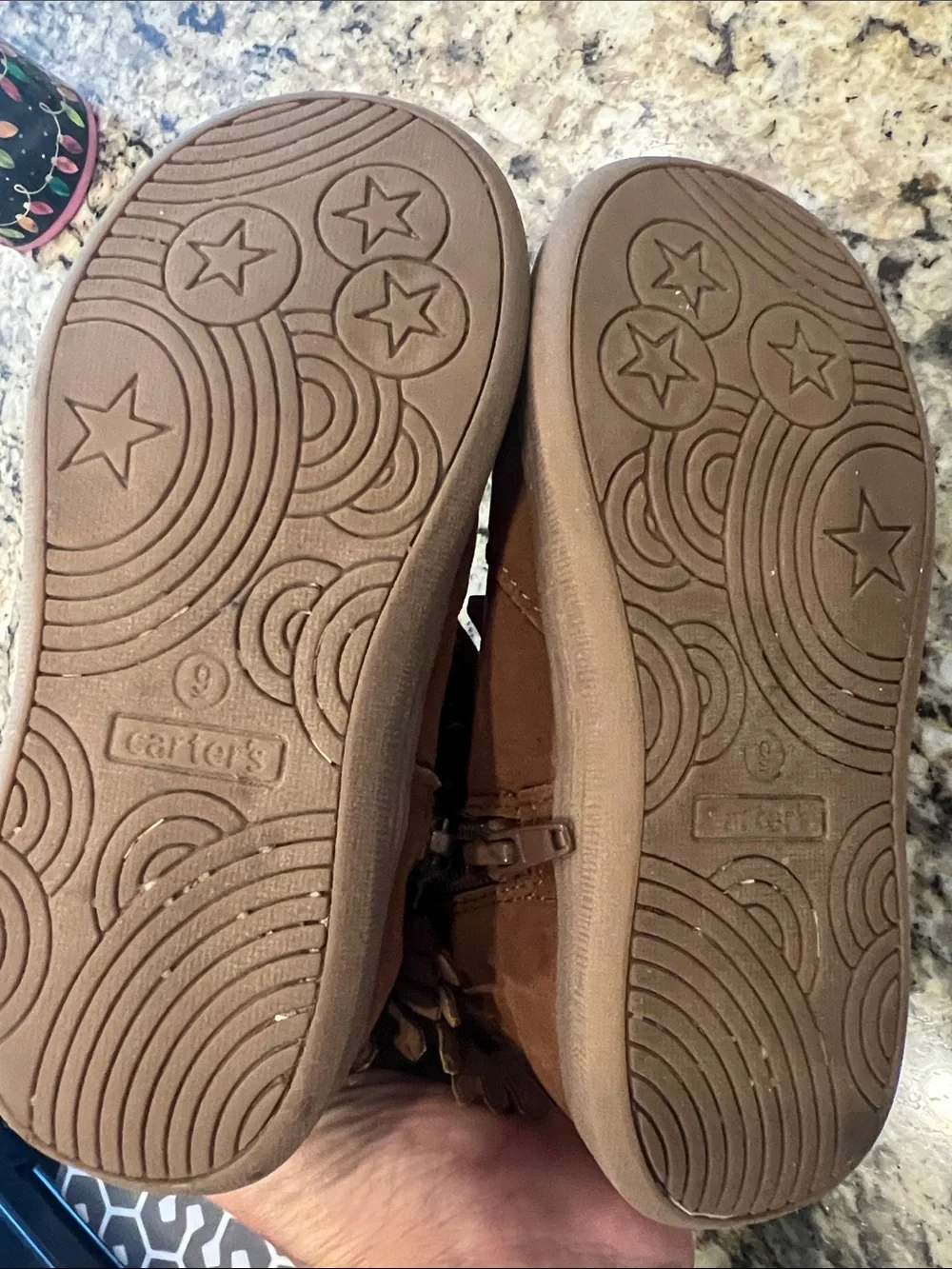 Carter's Brown Fringe Ankle Boots for Kids